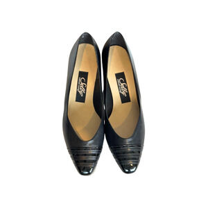 Selly Pumps Comfort Flex Heels Leather Black Women's Size 7.5